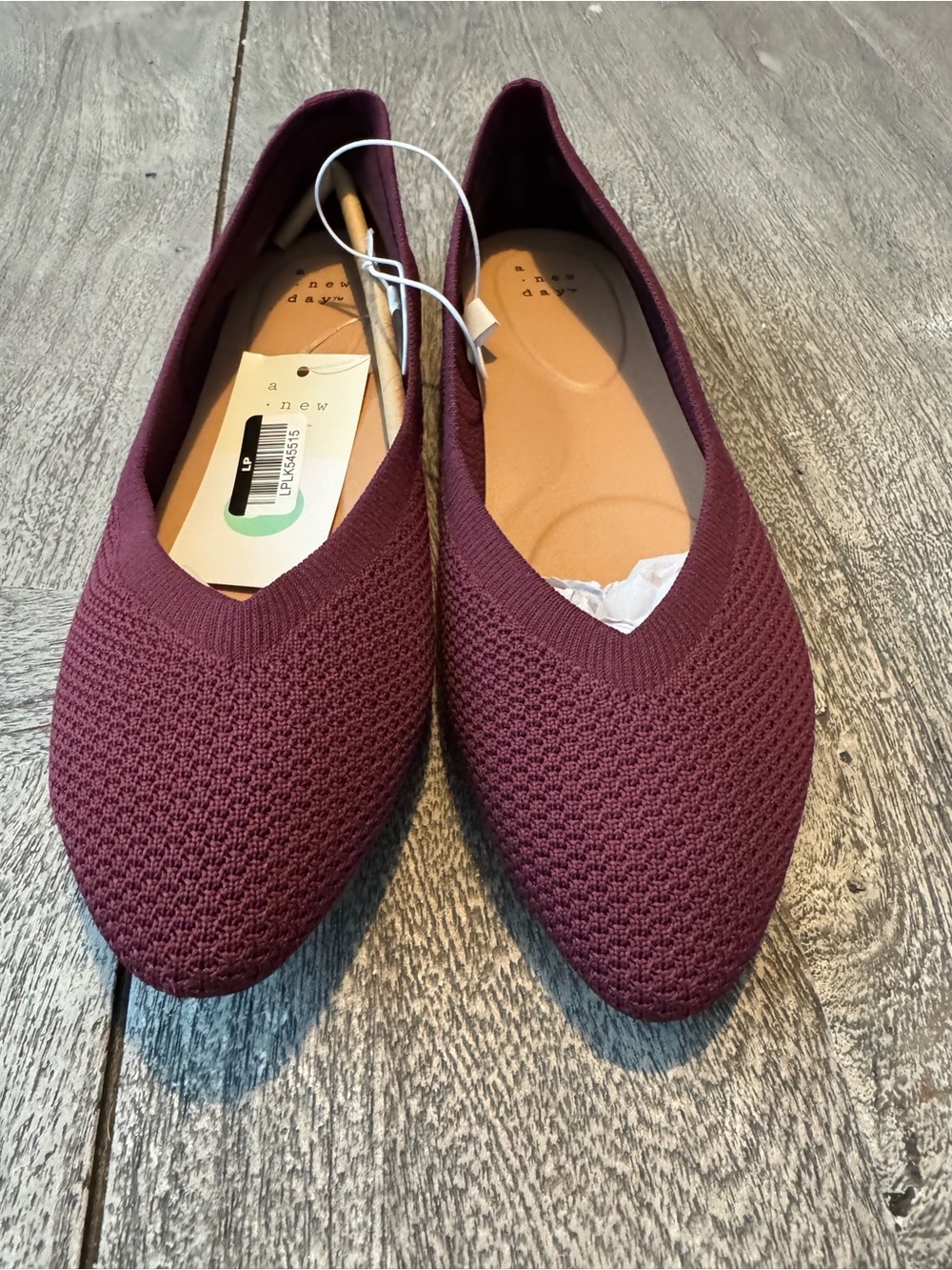 a new day Knit Pointed Toe Flats in Wine